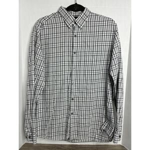 Theory Men's Long Sleeve Plaid Button Up Shirt Medium Cotton Preppy